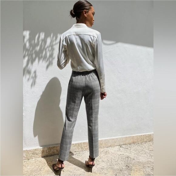 Aritzia Babaton Womens Conan Pant in Glencheck Plaid pockets 2 NWT - Picture 9 of 9